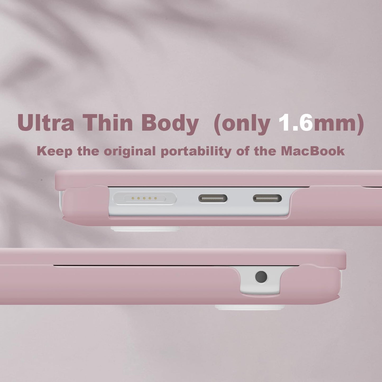 CISSOOK for MacBook Air 13.6 M4 M3 M2 Case 2025 2024 2022 Release, Plastic Hard Shell & Keyboard Cover & USB Adapter for MacBook Air 13.6 inch A3240 A3113 A2681, Baby Pink