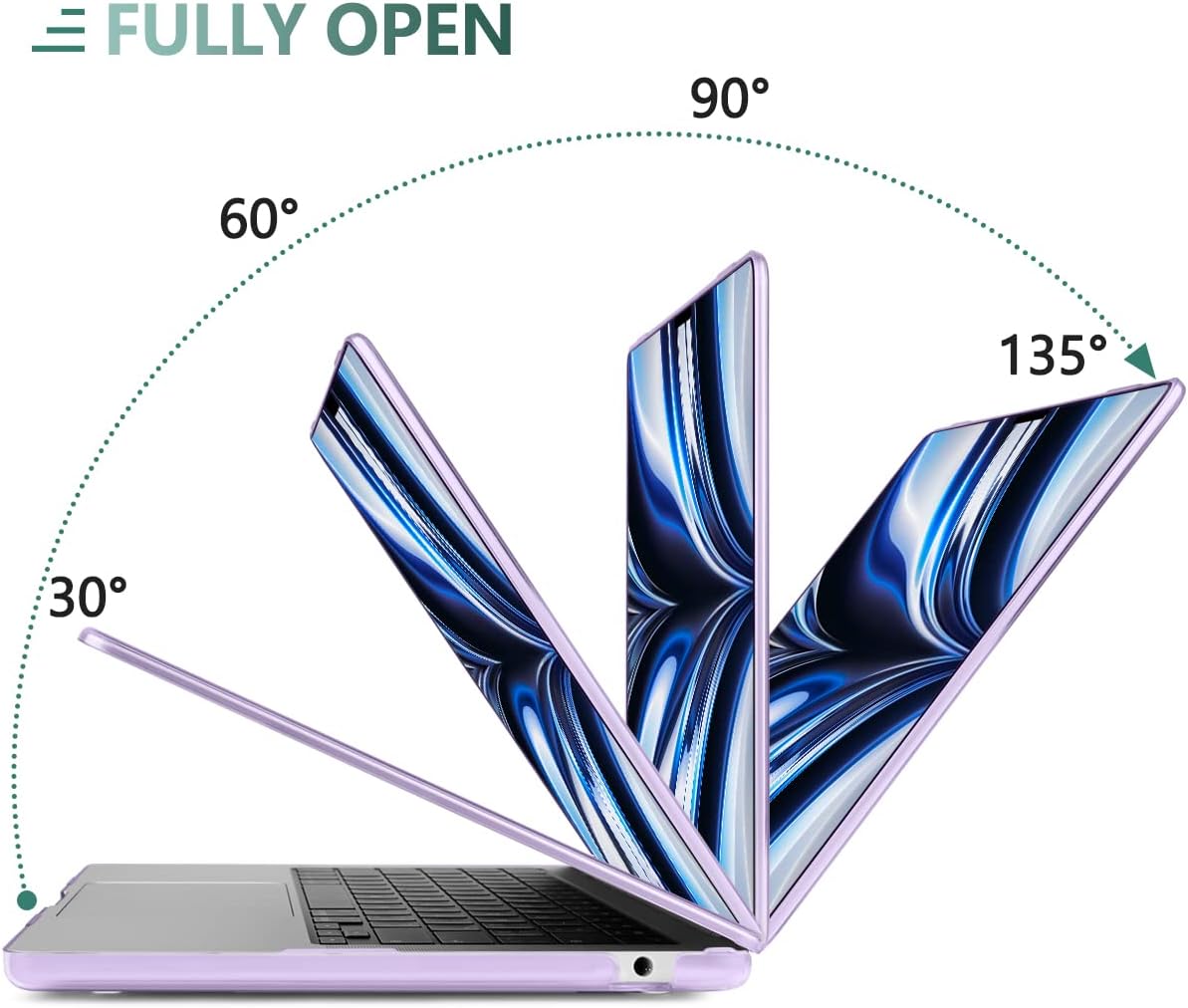 TWOLSKOO Compatible with M4 MacBook Air 15 inch Case 2025-2023 Released Model M4 A3241 M3 A3114 M2 A2941, Plastic Hard Shell & Screen Protector & Keyboard Cover & Trackpad Film, Purple Mandala