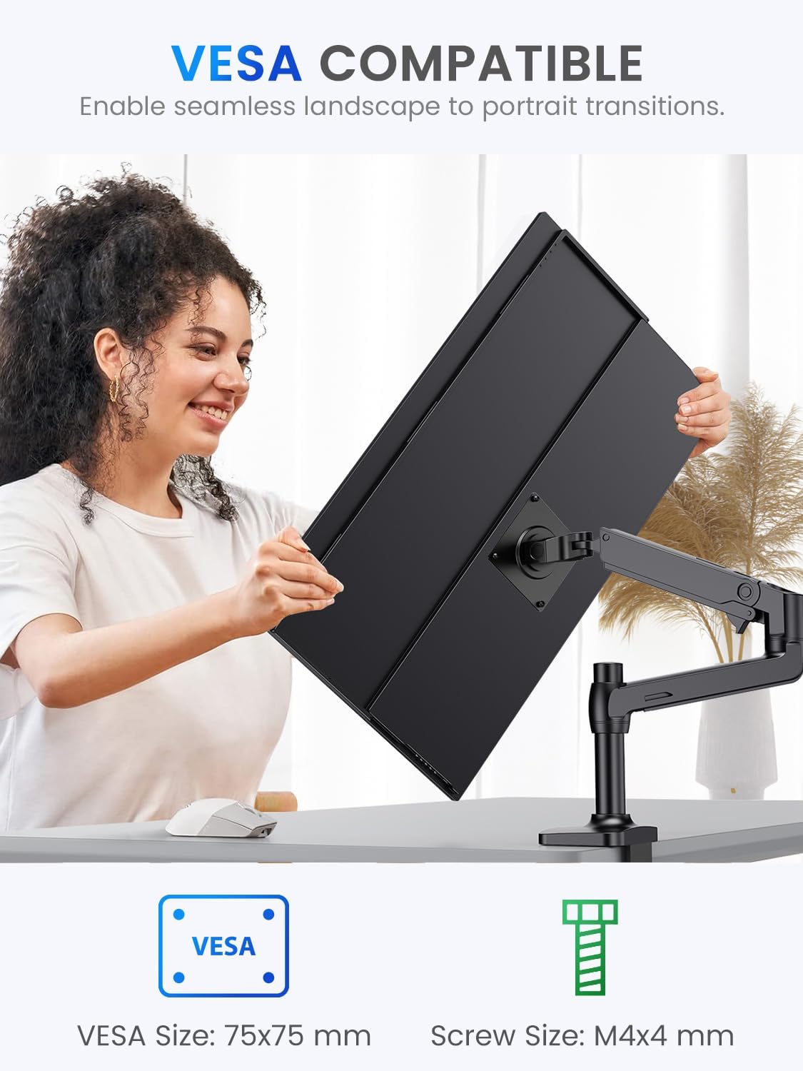 UPERFECT 24.5" Portable Gaming Monitor, 2K QHD 2560×1440, 165Hz USB-C, 144Hz HDMI, 1ms, FreeSync HDR IPS, Dual Speakers, VESA Mount, Adjustable Stand, Travel Second Screen for Laptop/MacBook/Switch