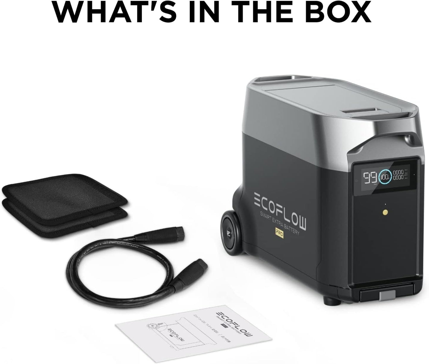 EF ECOFLOW DELTA Pro Extra Battery 3600Wh, 2.7H to Full Charge, Battery Backup for Home Use, Blackout, Camping, RV