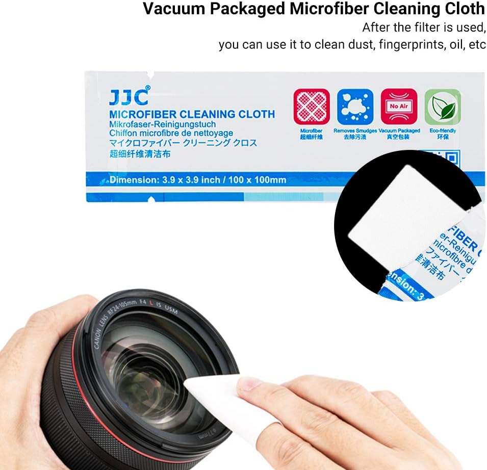 3 Pockets Camera Filter Case for Filter Up to 82mm (fits 82mm 72mm 67mm 62mm 58mm 55mm 52mm 49mm 46mm 43mm 40.5mm 37mm) with Microfiber Cleaning Cloth,Belt Loop Design Compact Lens Filter Pouch Wallet