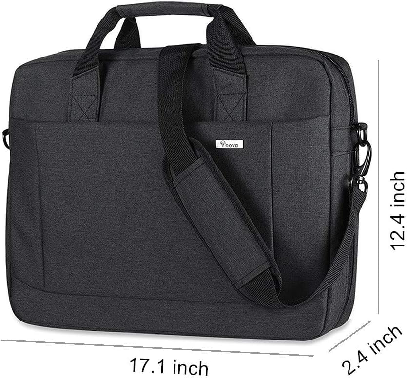 Voova Laptop Bag Case 15 15.6 16 Inch, Computer Sleeve Messenger Bag with Shoulder Strap Expandable Waterproof Business Briefcase for Men Women to Work Travel School, Fit 14-16 Inch Laptop, Black