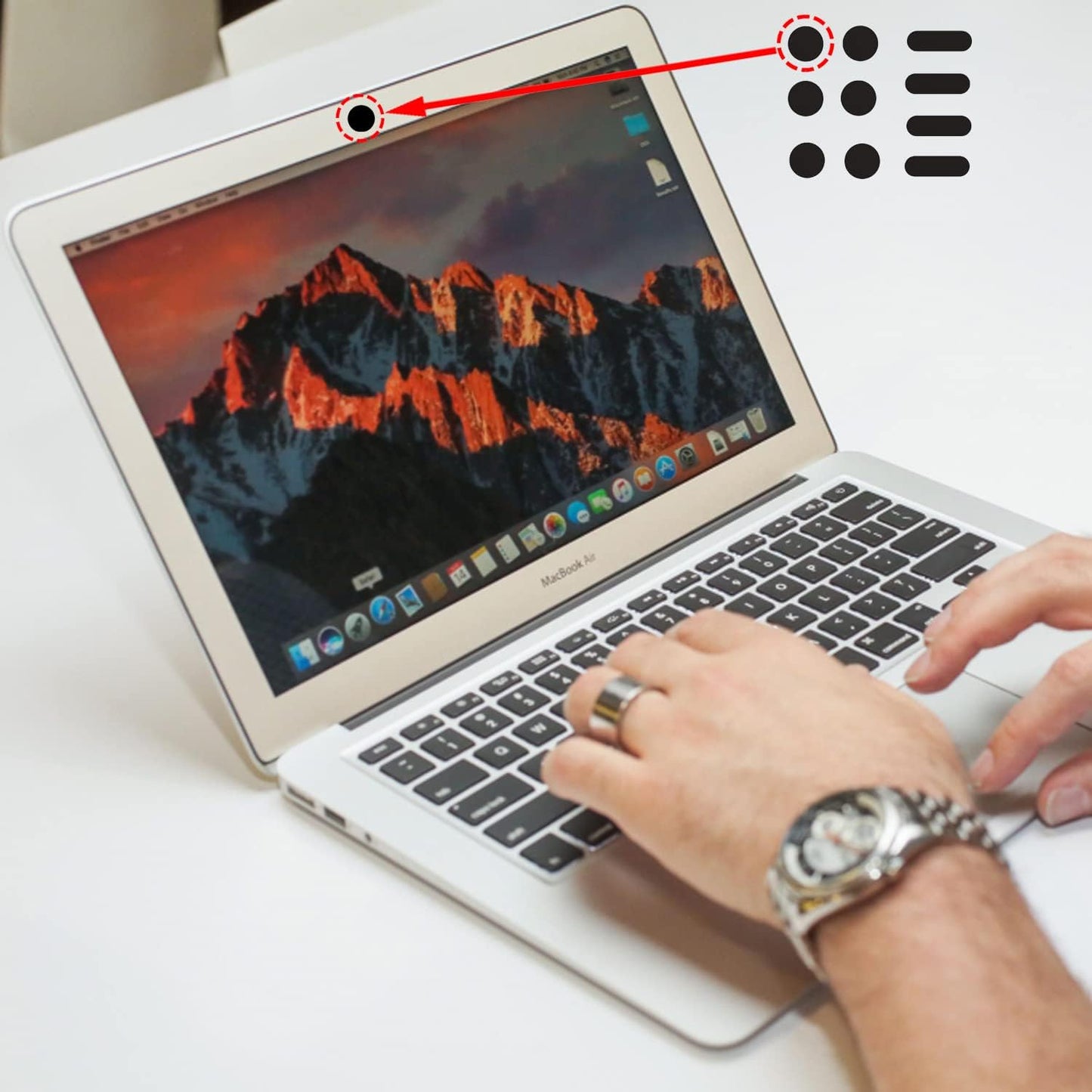 Universal Webcam Covers - Privacy Protection Accessory, No Residue Application, Safe Screen Closure - Dots and Bars, 20 Pieces - Black