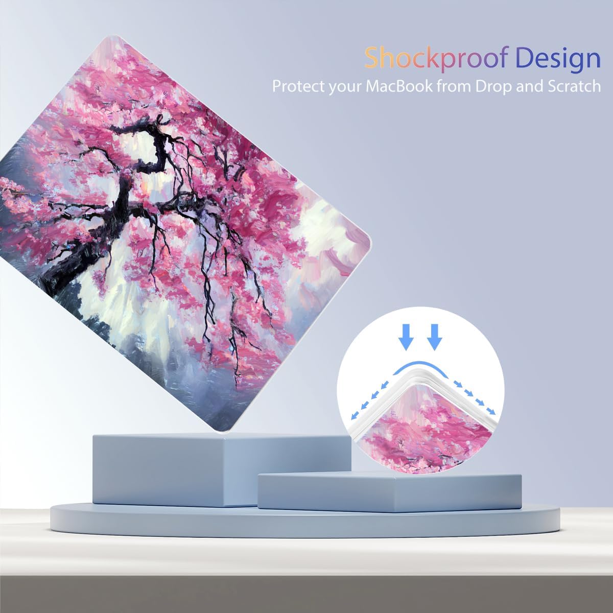 Teryeefi Compatible with M4 M3 M2 MacBook Air 13 inch Case 2025 2024 2023 2022 Release A3240 A3113 A2681 Model,Hard Shell Case for MacBook Air 13.6 inch + Keyboard Cover + Type C Adapter, Sakura-101