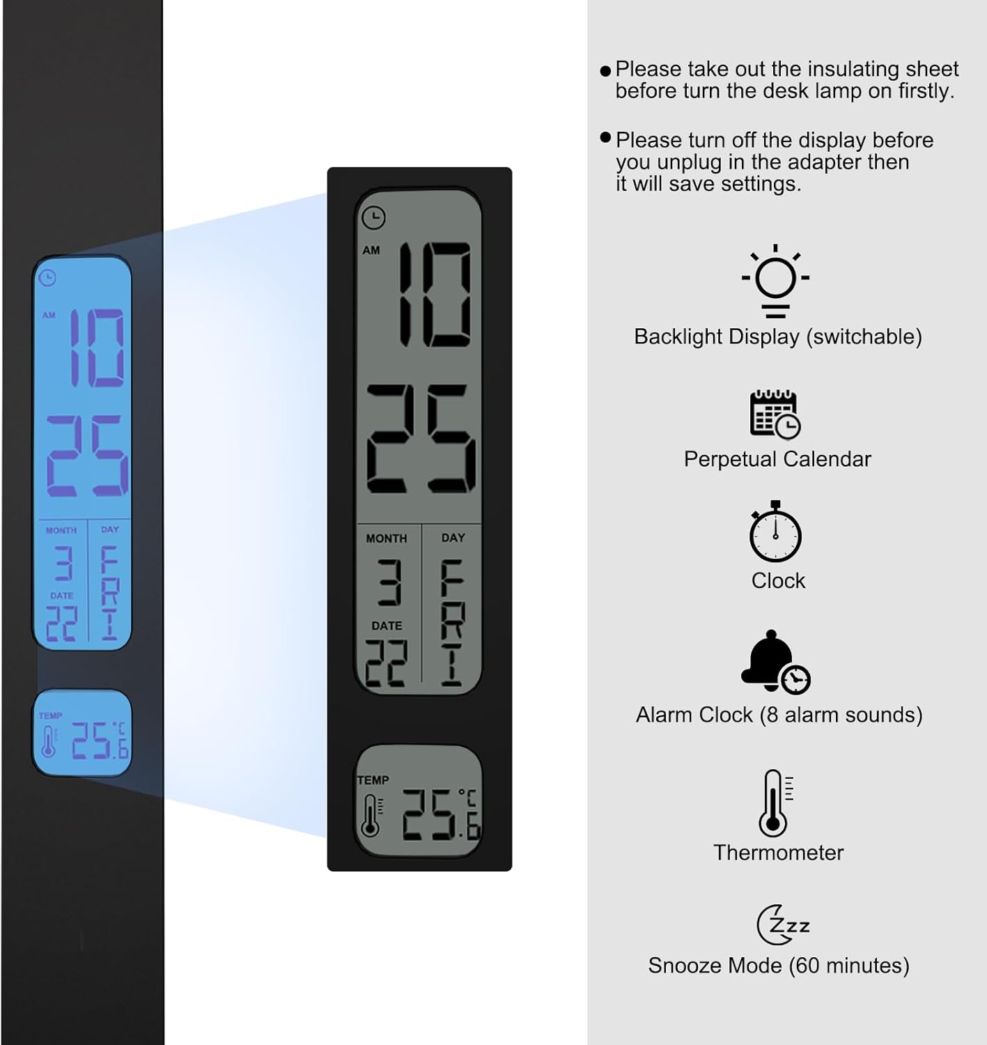 10 in 1 Smart Desk Lamp Led, Desk Light for Colleage Drom Room Office, Eye-Caring Table Lamp with Night Light, Lamp for Desk with 10W Wireless Charger, Dimmable Touch Lamp, Birthday Gifts for Women