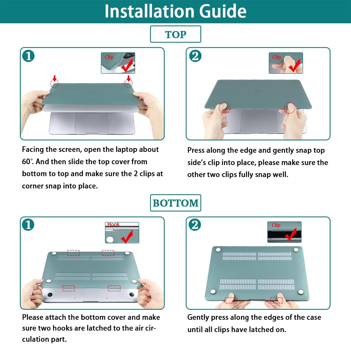 Teryeefi for M4 M3 M2 M1 MacBook Pro 14 inch Case 2021 2023 2024, Clear Hard Shell Case + Keyboard Cover + Screen Protector + OTG Adapter for MacBook Pro 14" Model A2992 A2918 A2779 A2442, Landscape