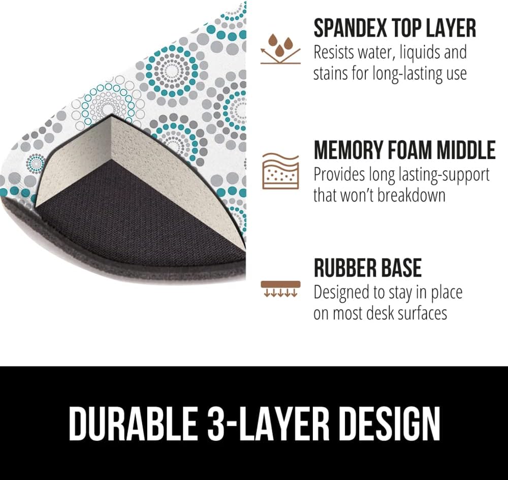 GORILLA GRIP Silky Gel Memory Foam Wrist Rest for Computer Keyboard, Mouse, Ergonomic Design for Typing Pain Relief, Desk Pads Support Hand and Arm, Mousepad Rests, Stain Resistant, 2 Piece Pad Spiral