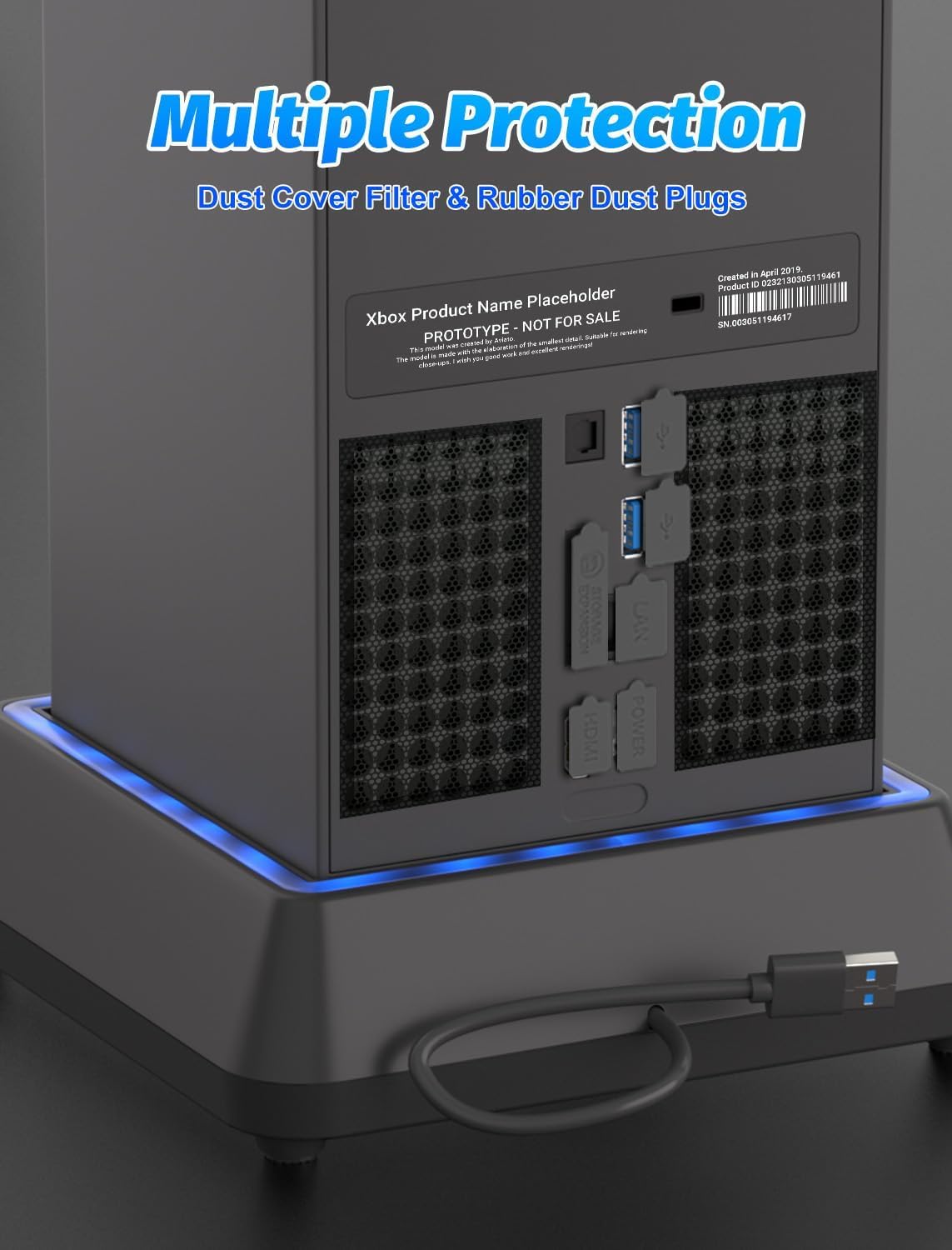 Cooling Fan for Xbox Series X Mviioe Xbox Series X Cooling Stand with LED Indicator, Extra Big Turbo Fan, USB 2.0 Ports, Dust Cover Filters (Only Compatible with Xbox Series x)