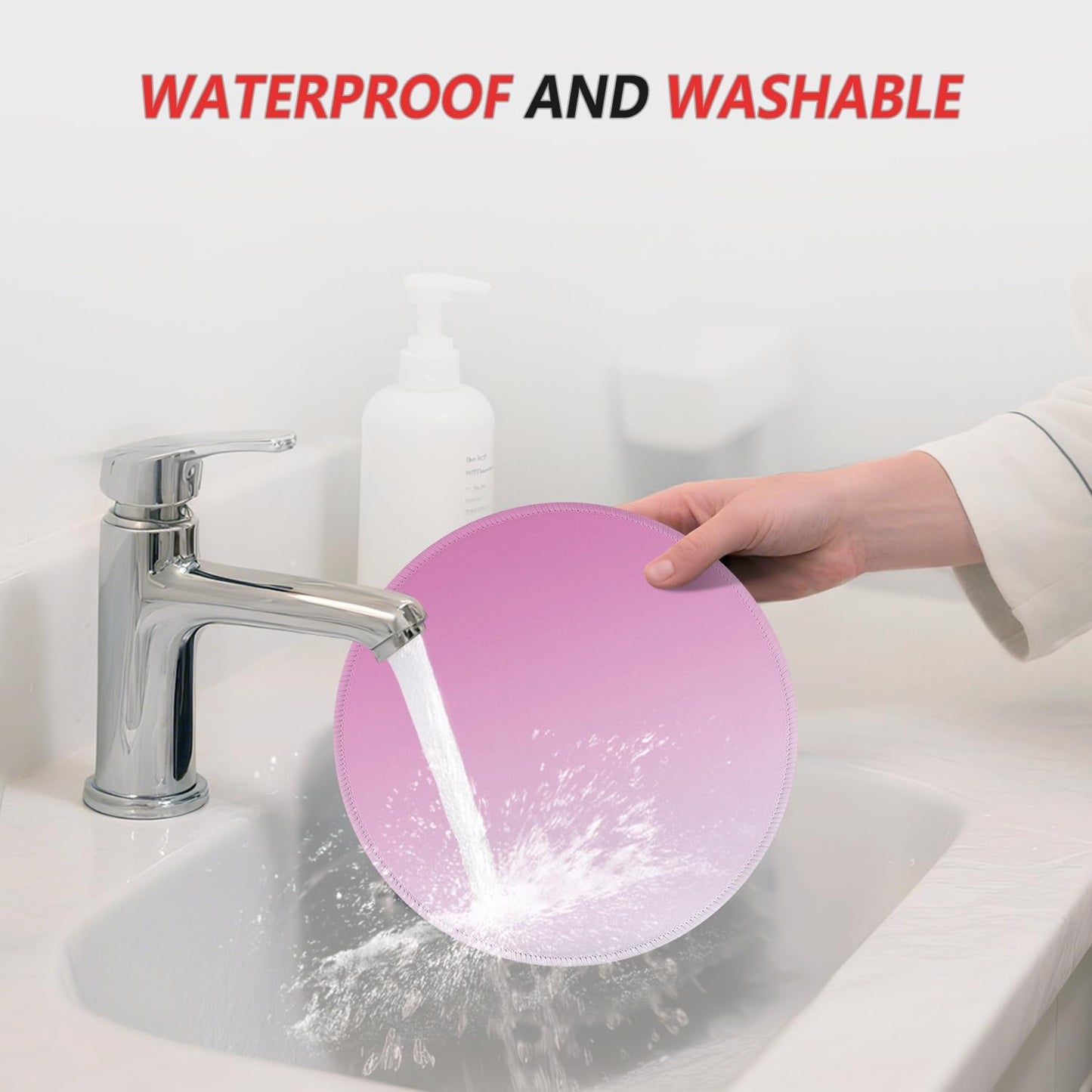 ITNRSIIET Mouse Pad Non-Slip Rubber Base Smooth Surface Stitched Edges Waterproof Durable Compatible with All Mice for Office & Gaming, Desk Accessory, Diameter 8.7 inch, Blush Gradient