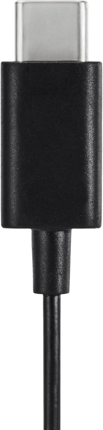 Amazon Basics Wired Earbuds with Microphone, In Ear Headphones, USB-C, 4.2 ft long cable, S/M/L Ear Tips, One size, Black