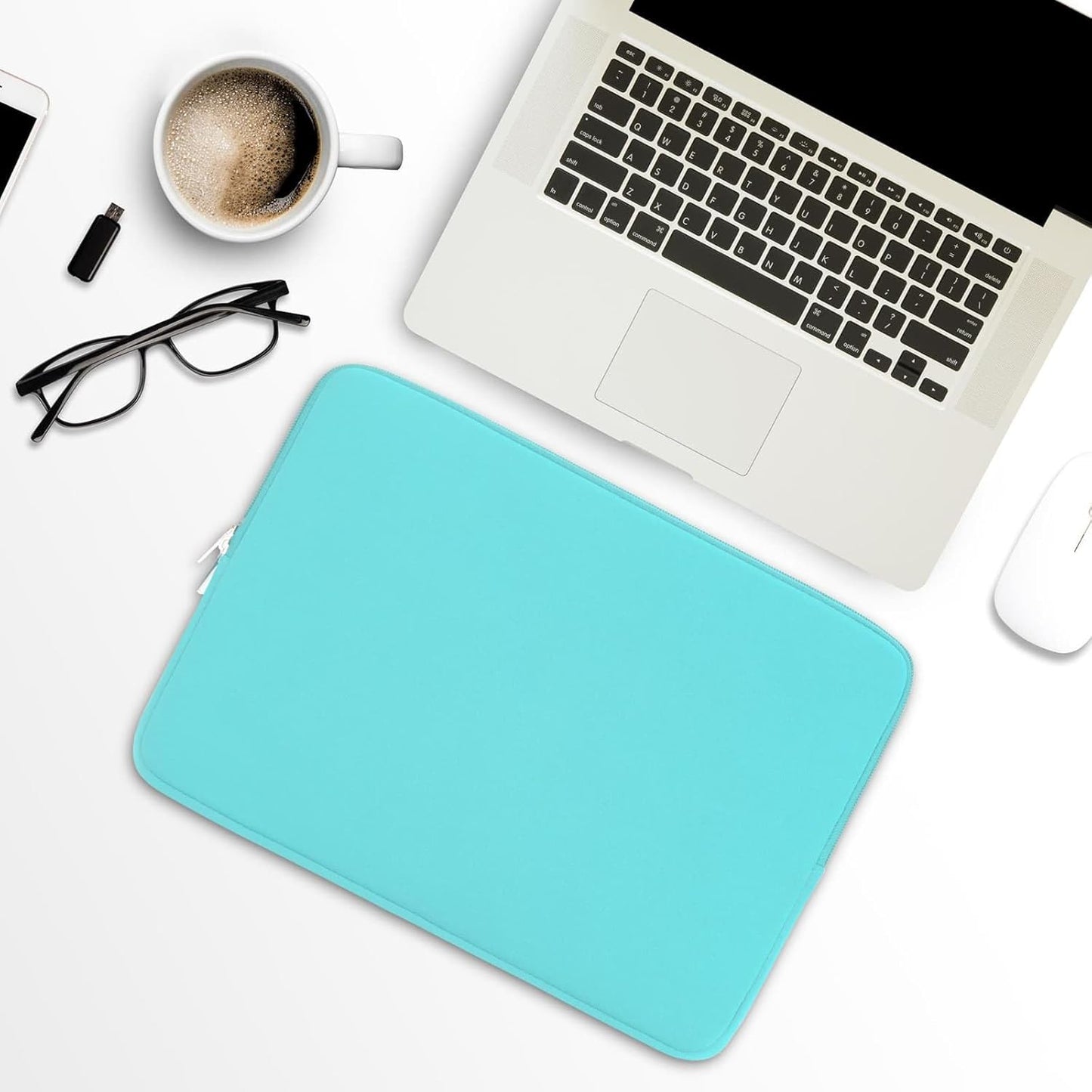 RAINYEAR 15.6 Inch Laptop Sleeve Protective Case Soft Lining Zipper Cover Padded Carrying Bag Compatible with 15.6" Notebook Computer Ultrabook Chromebook (Blue, Upgraded Version)