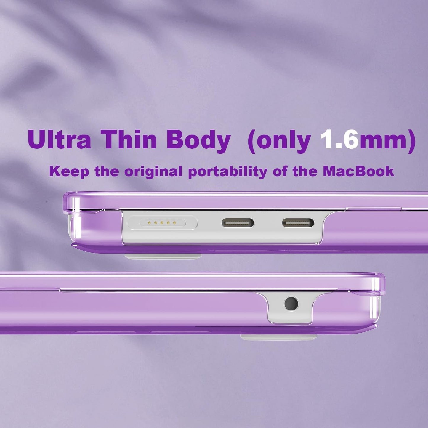 CISSOOK for MacBook Air 13.6 inch Case 2025 2024 2022 Release A3240 A3113 A2681 with Liquid Retina Display, Protective Hard Shell Case for MacBook Air 13 M2 M3 M4, Crystal Purple