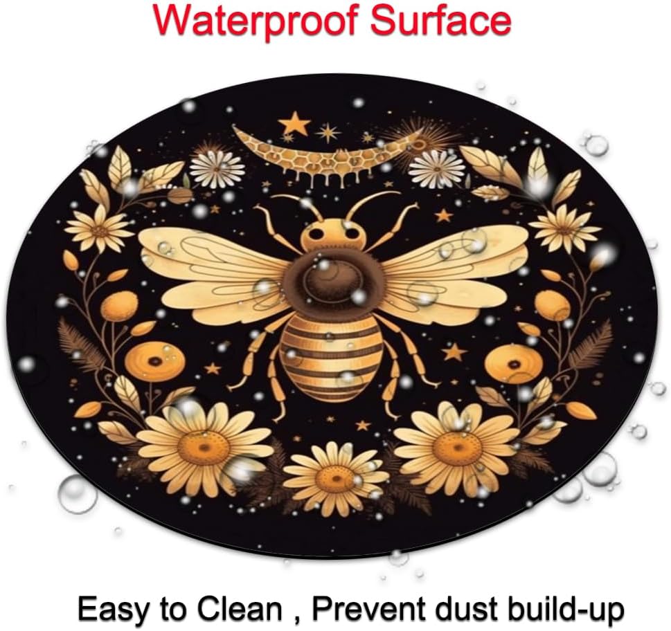 Bees Round Mouse pad Customized Mousepad Non-Slip Rubber Base Mouse Pads for Computers Laptop Office Desk Accessories Mouse pad