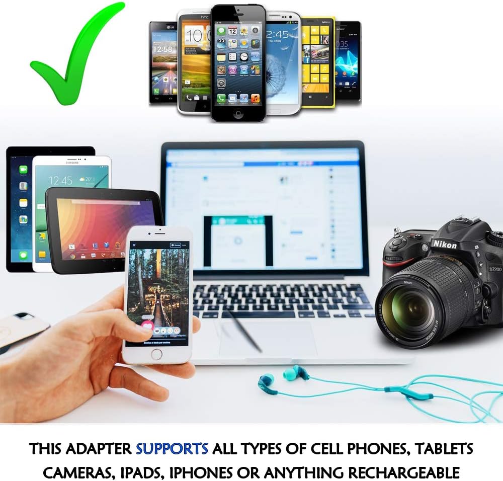 Ceptics European Travel Plug Adapter (Type C), Universal to European EU, Power Charge your Electronics in Italy, Greece, Germany, Outlet Adaptor 3 Pack