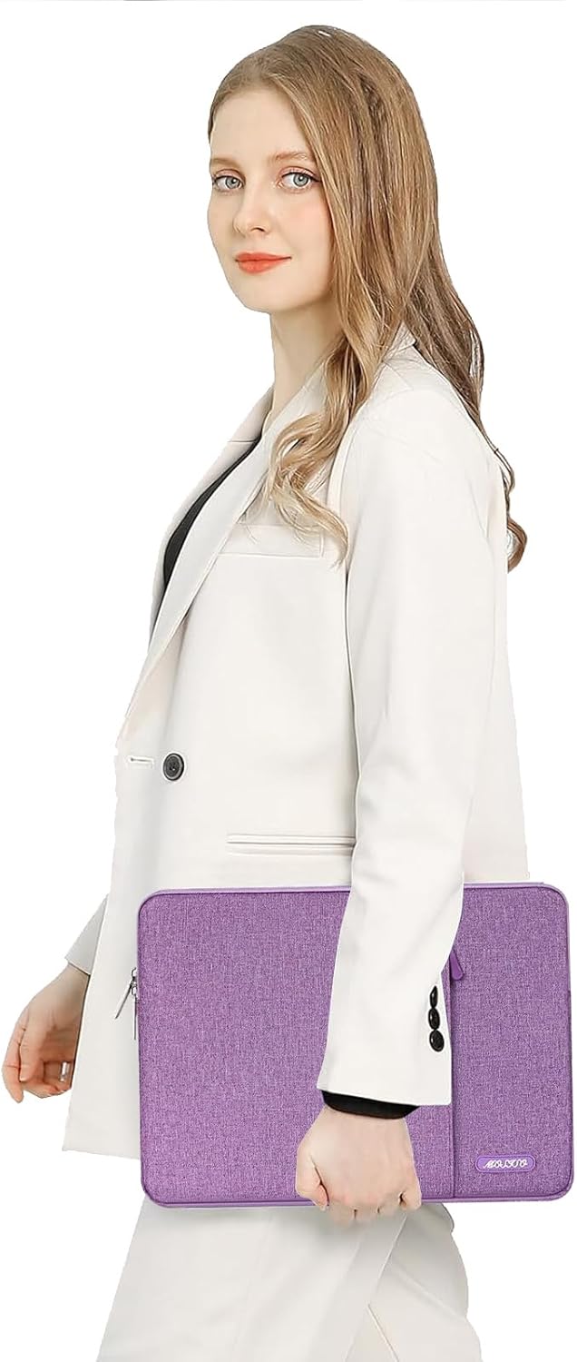 MOSISO Laptop Case 13 inch, 13 inch Laptop Sleeve Compatible with MacBook Air M4 M3 M2 M1 2025-2018 / Pro M2 M1 2025-2016, Polyester Vertical Computer Sleeve Bag with Pocket, Light Violet