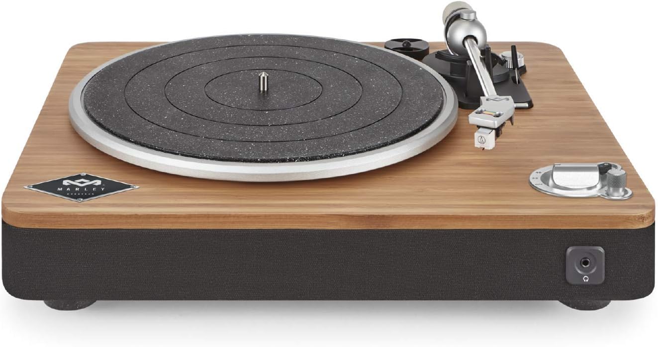 House of Marley Stir It Up Wireless Turntable: Vinyl Record Player with Wireless Bluetooth Connectivity, 2 Speed Belt, Built-in Pre-Amp, and Sustainable Materials
