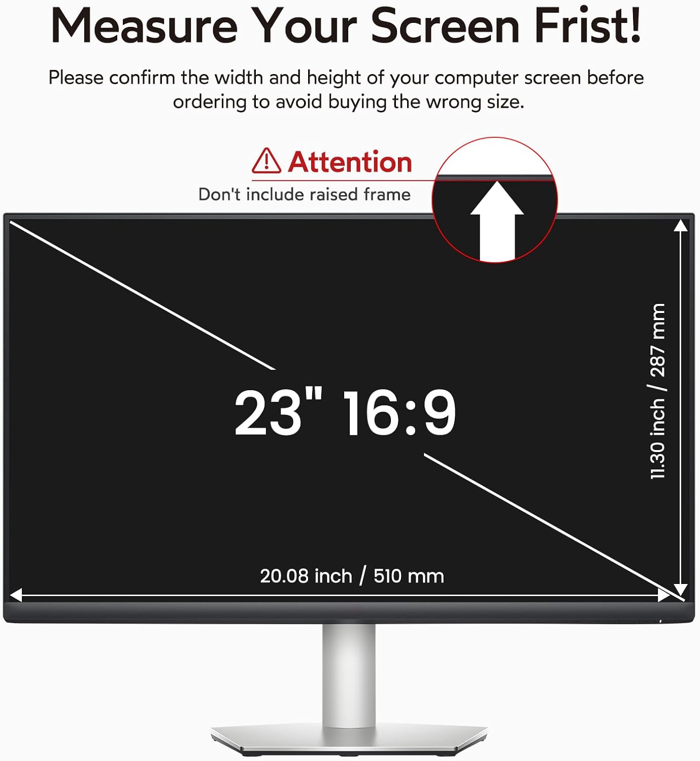 BERSEM 23 Inch Monitor Computer Privacy Screen Filter for 16:9 Ratio Removable Monitor Anti Glare & Privacy Filters for 23 Inch, Anti Blue Light, Anti-Spy, Anti-Scratch, UV-Blocking