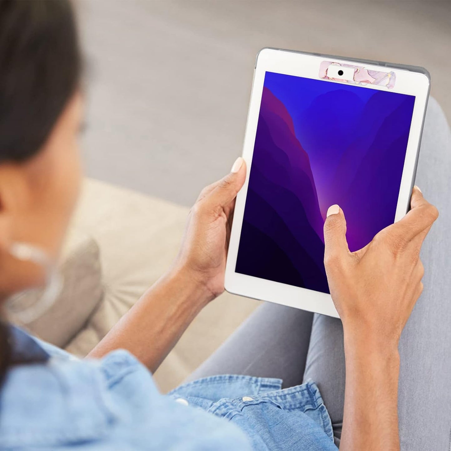 Webcam Cover, 3 Pieces, Laptop Camera Cover, Privacy Shielding Capacity is Twice as Big as The Traditional, Suitable for Computer Mobile Phones, laptops, Tablets and so on (Pink Marble)