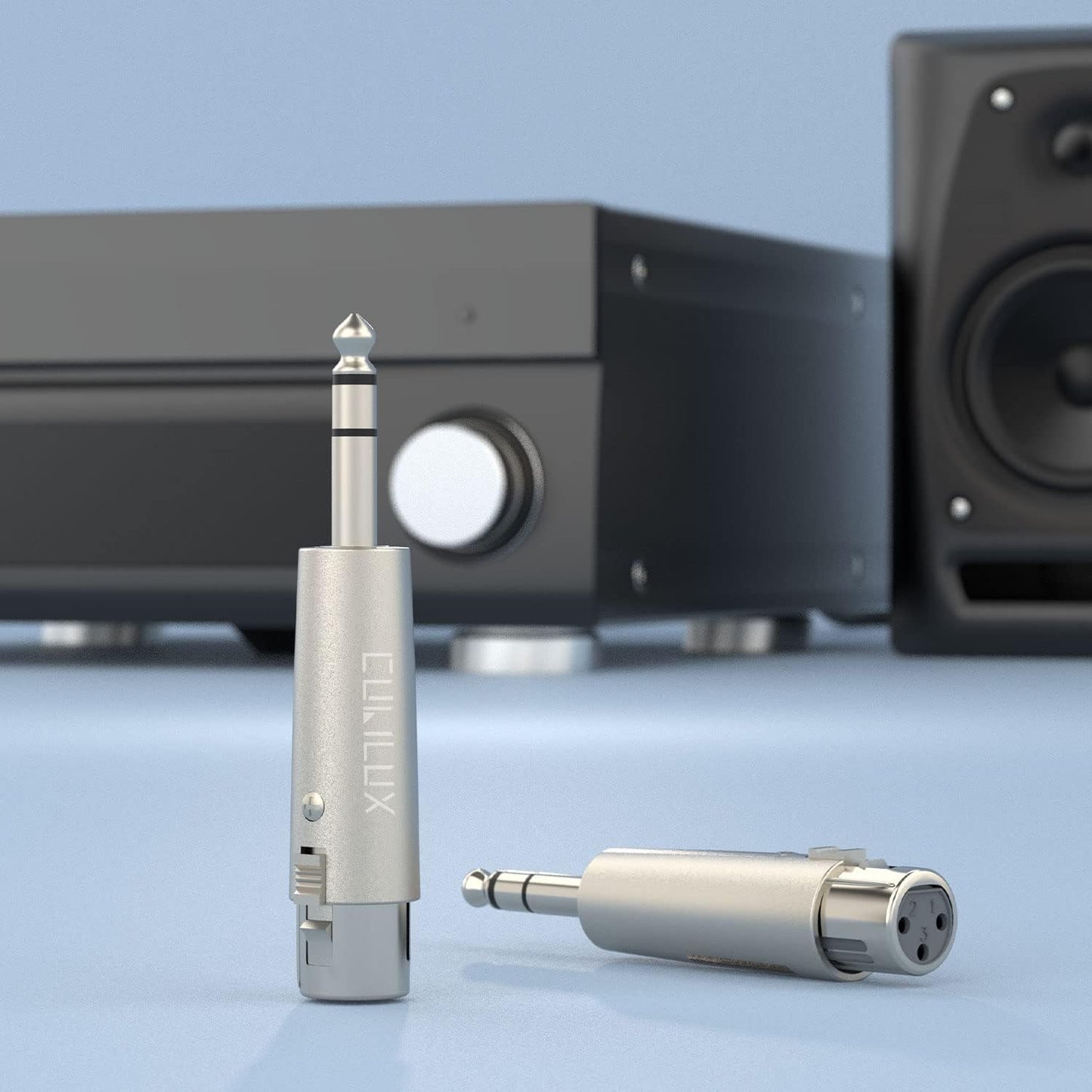 Cubilux Balance 1/4” Male to XLR Female Converter, XLR to 6.35mm(Quarter Inch) TRS Stereo Adapter for Microphone, Headphone, Power Amplifier, Mixer, Karaoke System, Speaker, 2-Pack