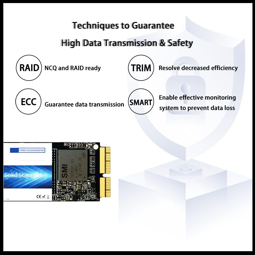 Dogfish 1TB NVMe SSD for MacBook PCIe Gen3x4 M.2 2280, Internal SSD for MacBook Air A1466 A1465(2013-2017)/MacBook Pro A1398 A1502(Retina 2013-2015)/iMac A1419 A1418
