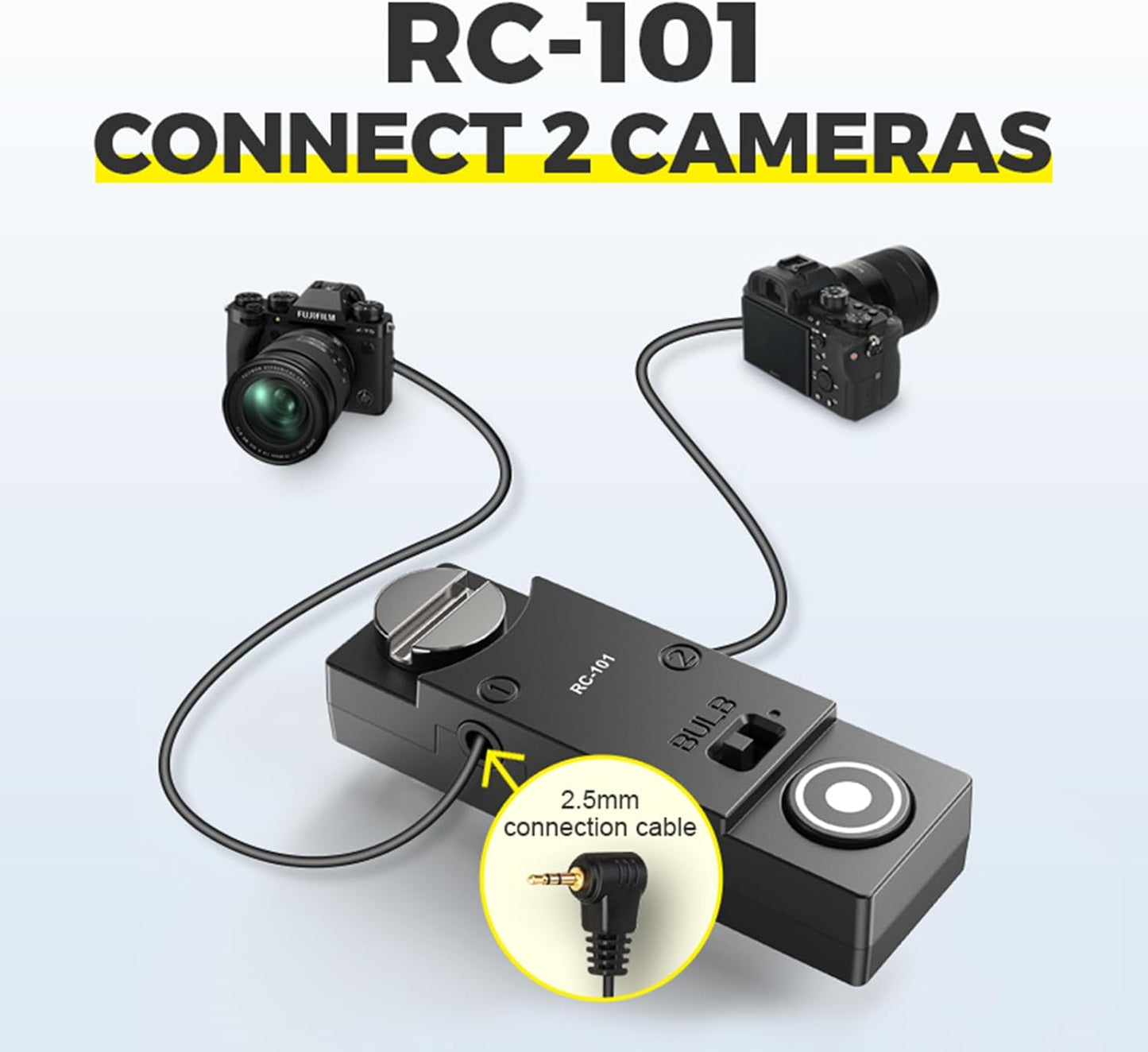 RC-101 S2 Shutter Release Remote Control for Sony a7/a7ii/a7iii/r2/r3/a6500 1/4 Stabilizer Extension Photo Key Accessories. Small Size Remote Control