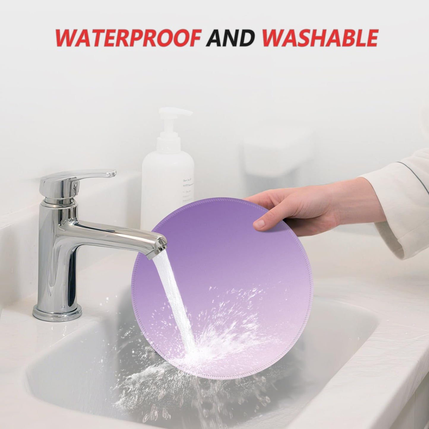 ITNRSIIET Mouse Pad Non-Slip Rubber Base Smooth Surface Stitched Edges Waterproof Durable Compatible with All Mice for Office & Gaming, Desk Accessory, Diameter 8.7 inch, Lavender Gradient