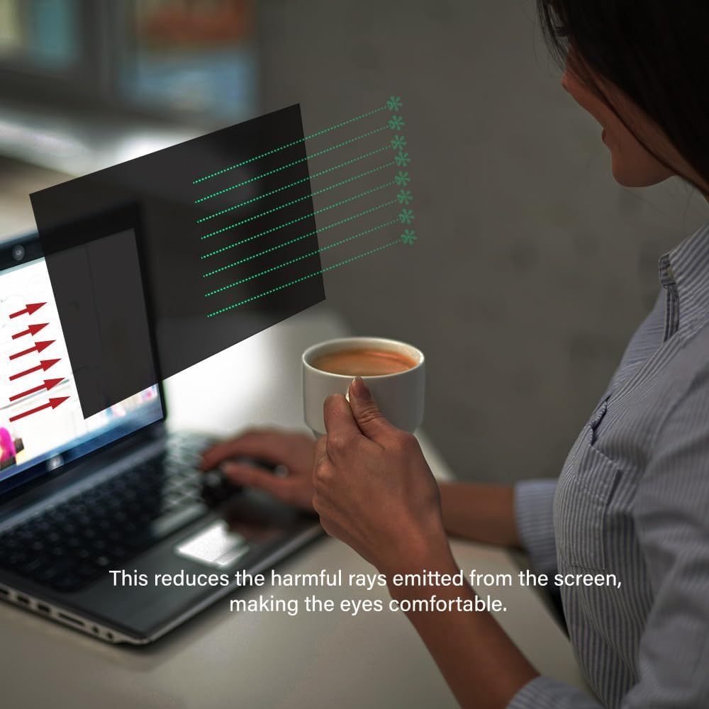 23 Inch - 16:9 Aspect Ratio - Computer Privacy Screen Filter for Widescreen Monitor - Anti-Glare - Anti-Scratch Protector Film - Protects Your Eyes from Harmful Glare and Blue Light