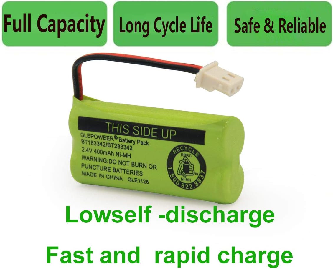 BT183342 BT283342 BT166342 BT266342 BT162342 BT262342 Battery Compatible with CS6114 CS6419 CS6719 EL52300 CL80111 Cordless Handset Phone (Pack of 4)