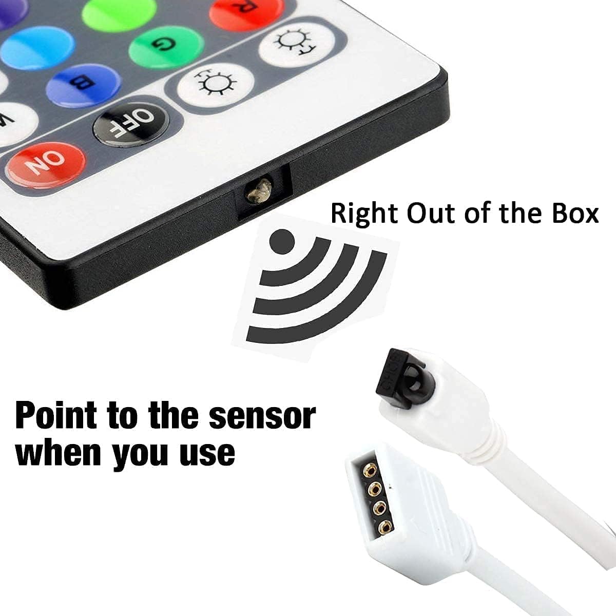 44 Key RGB LED Strip Light Remote Controller, IR Remote Controller Replacement for SMD 5050 3528 2835 RGB LED Light Strip Lights (1 Pack)