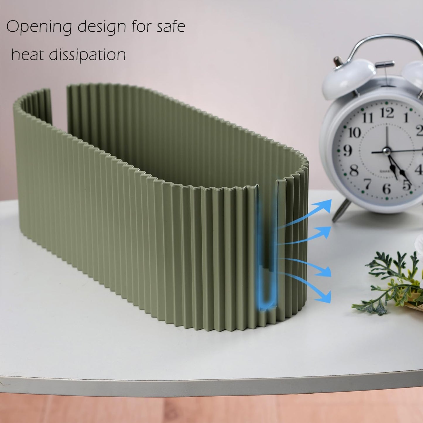 Cable Management Box Large Cable Organizer Box for Power Strips, Surge Protectors, Chargers, Adapters, TV Computer Wires Cable Hider Organizer Box with Cable Ties,Clip Holders - Khaki