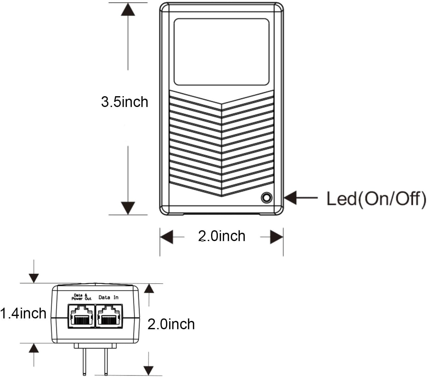 Gigabit POE Injector Adapter, 48V 36W 0.7A, 10/100/1000Mbps IEEE 802.3af Compliant, Up to 100M (328 Feet), for Most Cisco/Polycom/Aastra Phones and More