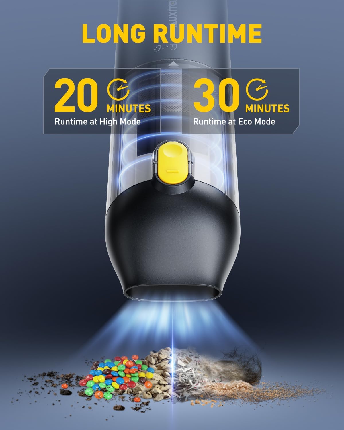 AUXITO Car Vacuum Portable Cordless 14000Pa Suction, Handheld Vacuum Blow & Suction 2 in 1, Small Vacuum Cleaner Hand Held Vacuum for Car, Home, Pet, Office (Black)