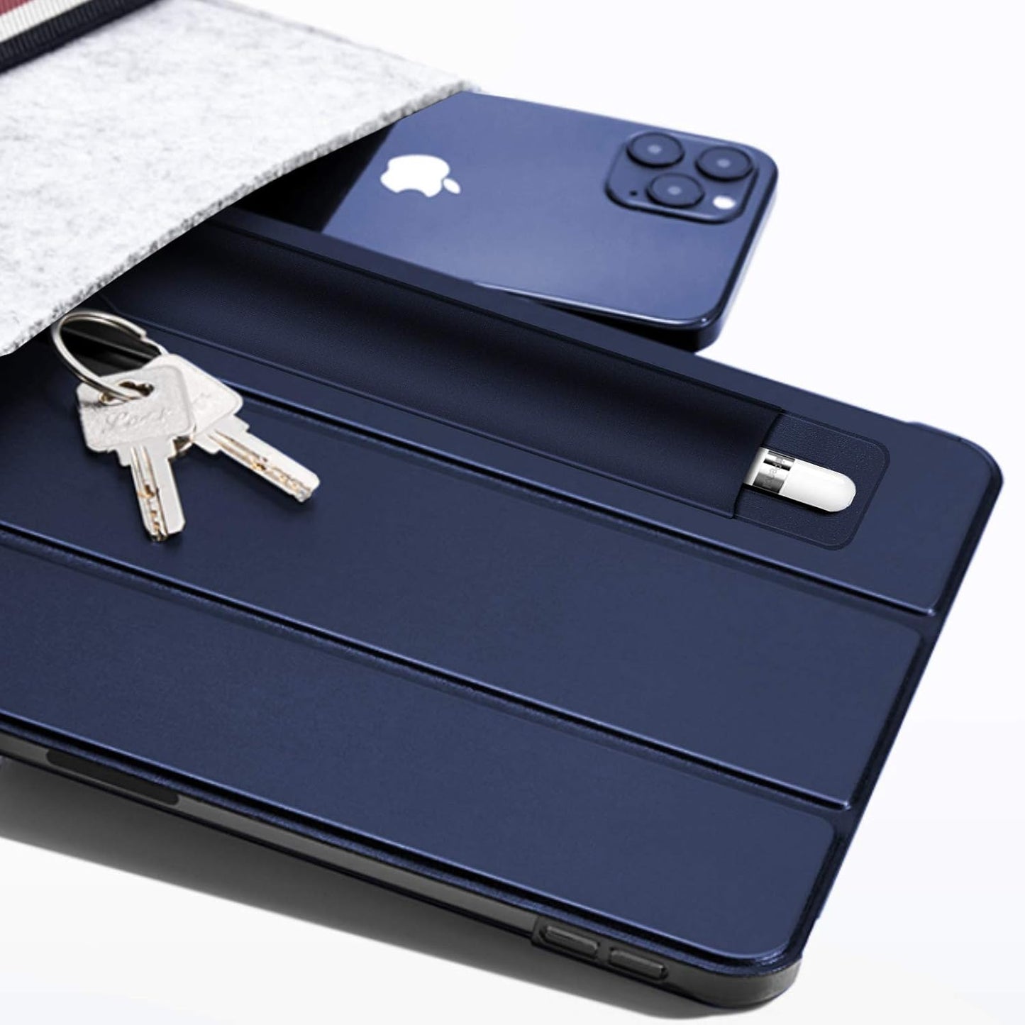 Doormoon Stylus Adhesive Pencil Holder for Apple Pencil (1st and 2nd Gen) - Compatible for iPad Pro 11/10.9/9.7 & iPad 6th 2020 Gen Cases, Blue Blue