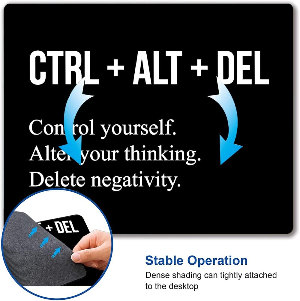 Hokafenle Mouse Pad, Motivational Mouse Pad Inspirational Quotes, Mouse Mat Square Waterproof Mouse Pads, Non-Slip Rubber Base MousePads for Office Laptop