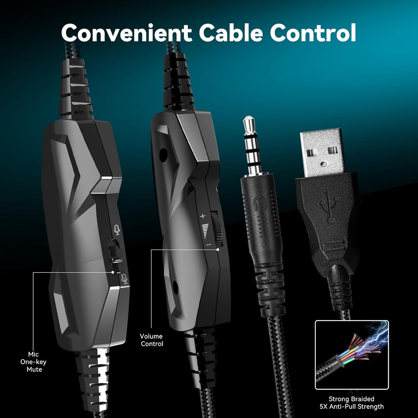 Gaming Headset with Microphone for Pc, Xbox One Series X/s, Ps4, Ps5, Switch, Stereo Wired Noise Cancelling Over-Ear Headphones with Mic, RGB, for Computer, Laptop, Mac, Nintendo, Gamer (White)