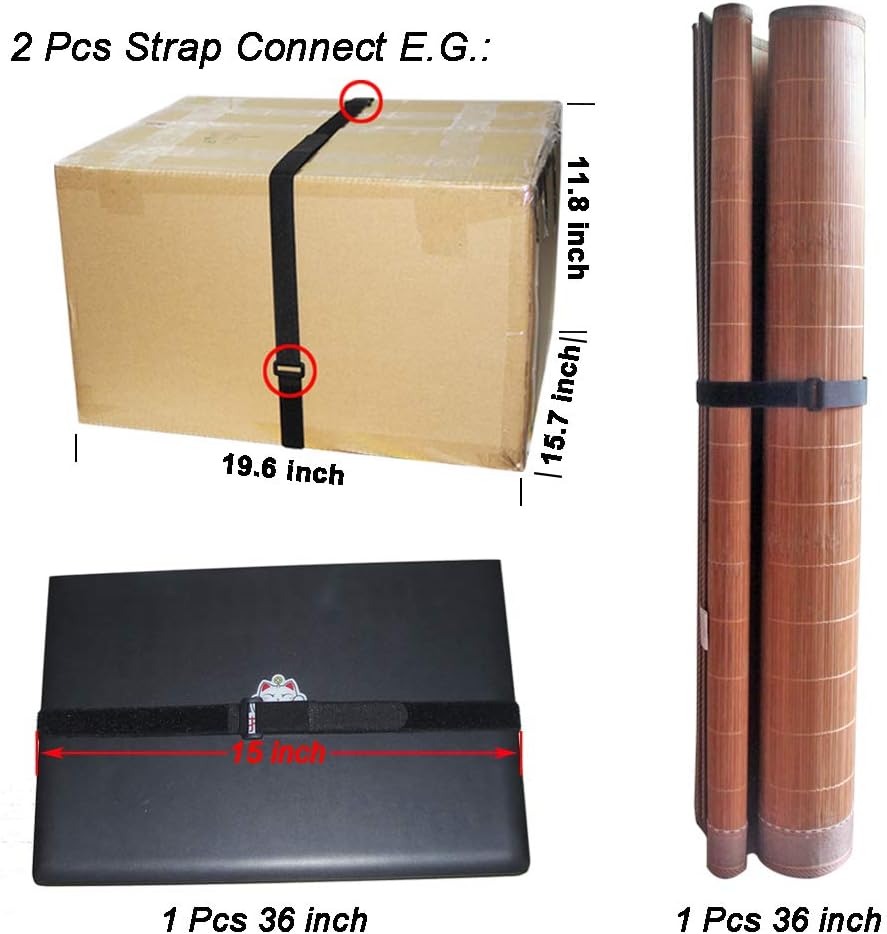 36 inch Cable Straps,12 pcs Reusable Fastening Hook and Loop Utility Cable Ties Down Wraps Adjustable Cinch Straps