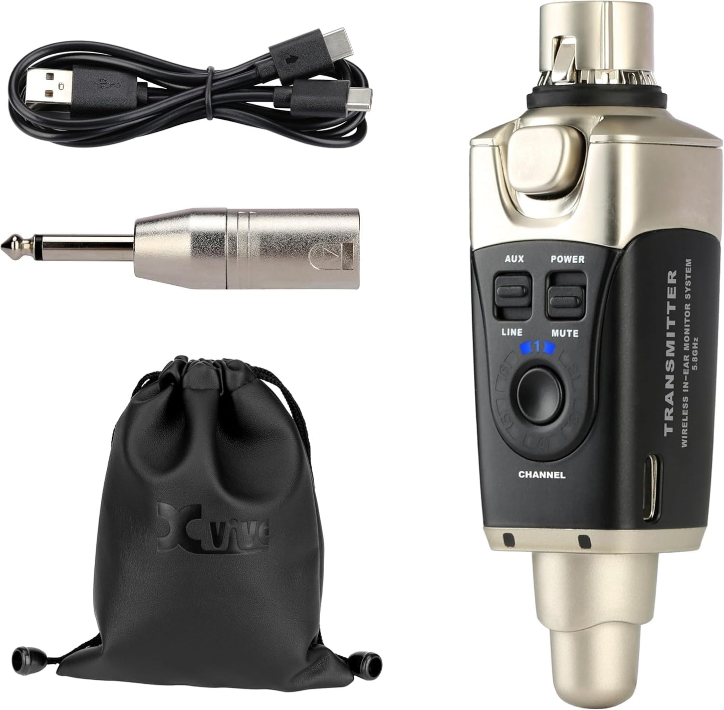 Xvive U45 Wireless in Ear Monitor System Transmitter, 5.8ghz IEM System (Transmitter Only