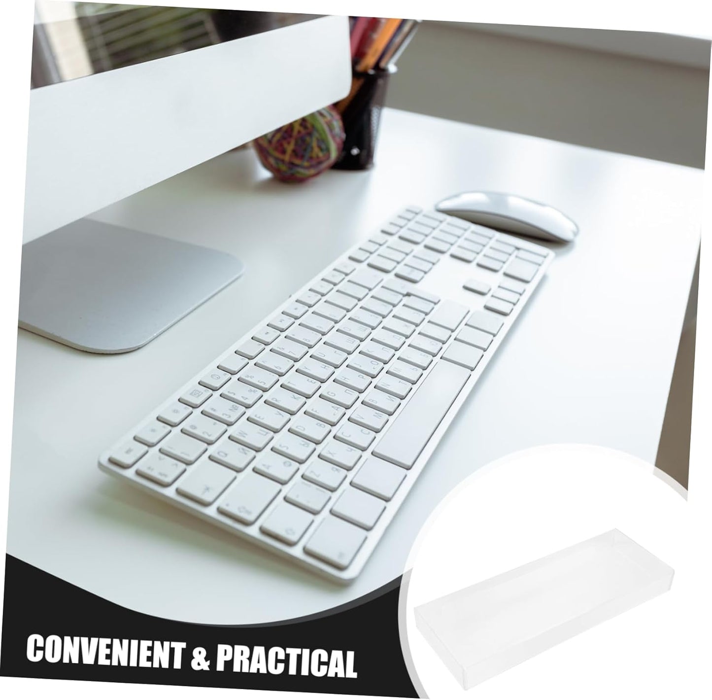 Acrylic Keyboard Dust Cover Clear Protective Hood for Mechanical and Standard Keyboards 87-104 Keys Waterproof Keyboard Protector for Home and Office