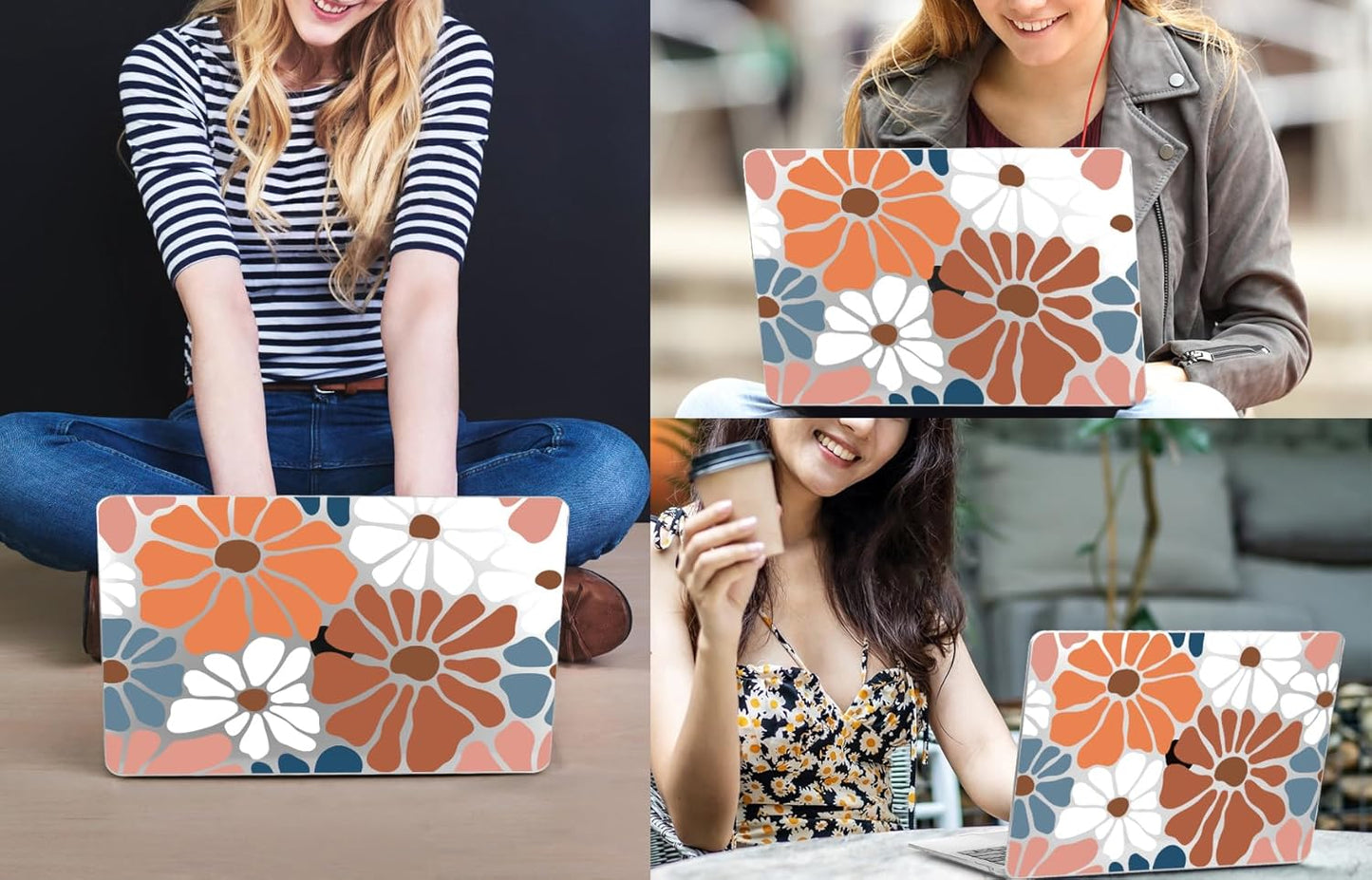 CISSOOK Compatible with MacBook Air 13.3 inch Case M1 A2337 A2179 A1932, Plastic Hard Shell Case Keyboard Cover Screen Protector for MacBook Air 13 2021 2020 2019 2018, Vintage Flowers