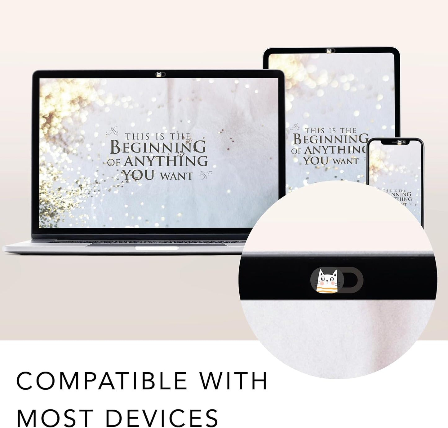 MESMOS Webcam Cover Slide, Cat Lovers Gifts for Women, Cat Lover Themed Thing, Mom Gifts for Women, Laptop Camera Cover Slide Cute (Small)