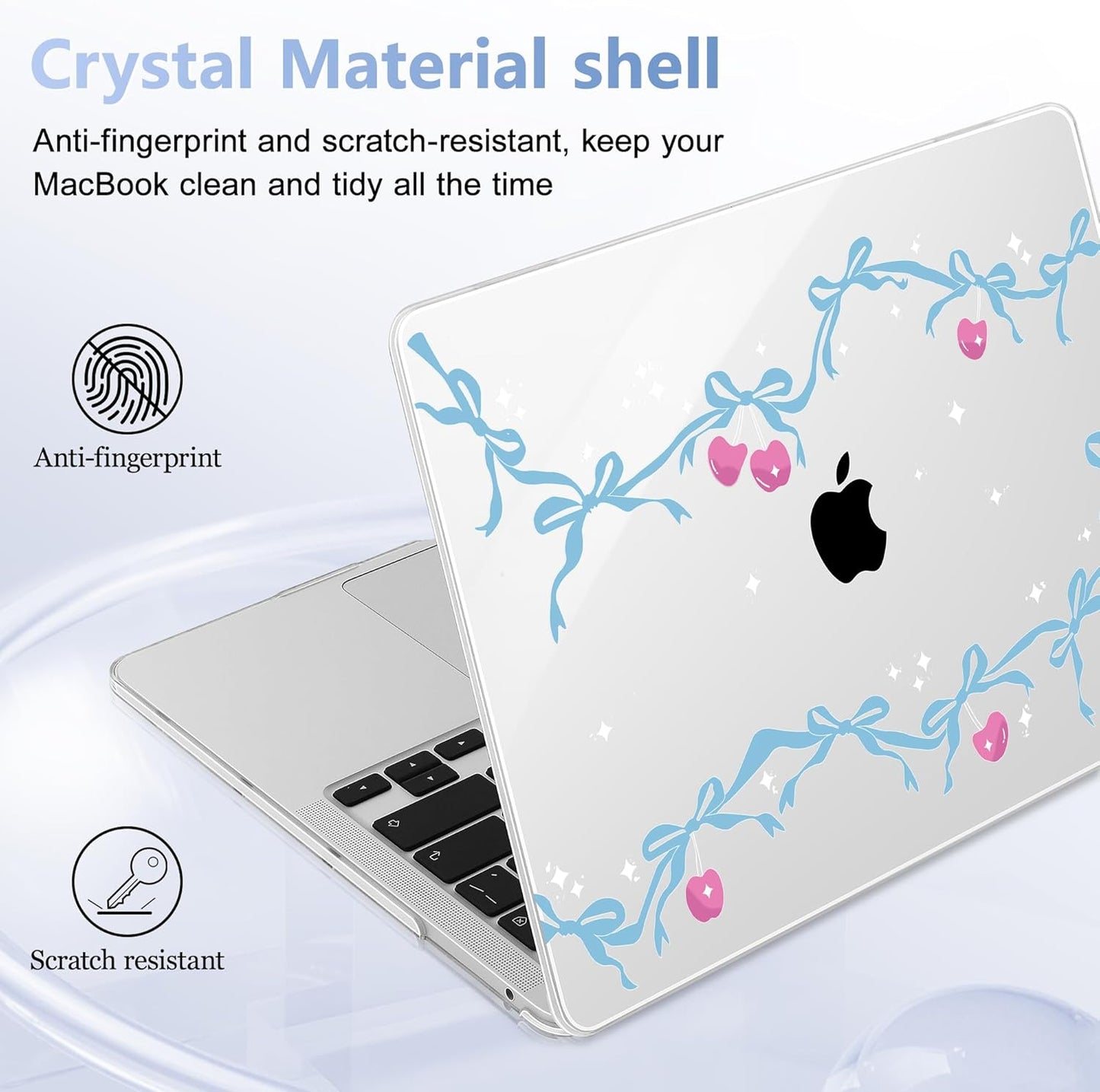 Case for MacBook Pro 13 inch with/Without Touch Bar (2016-2022, M2 A2338 M1 A2289 A2251 A2159 A1989 A1706 A1708), Hard Shell + Keyboard Cover + Dust Plug, Cherry Bow