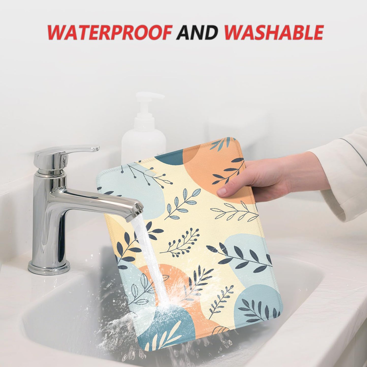 ITNRSIIET Mouse Pad Non-Slip Rubber Base Smooth Surface Stitched Edges Waterproof Durable Compatible with All Mice for Office & Gaming, Desk Accessory, 10.2x8.3x0.12 inch, VividFoliage