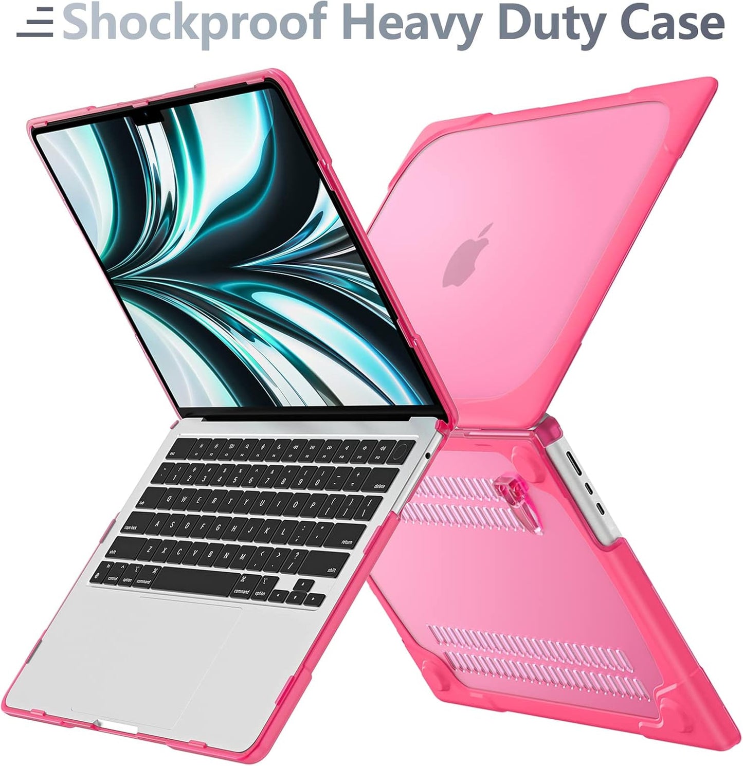 Batianda for New MacBook Air 13.6 inch Case 2025 M4 2024 2022 Release Model A3240 A2681(M2) A3113(M3), Heavy Duty Shockproof Protective Hard Shell with Fold Kickstand & Keyboard Cover, Pink