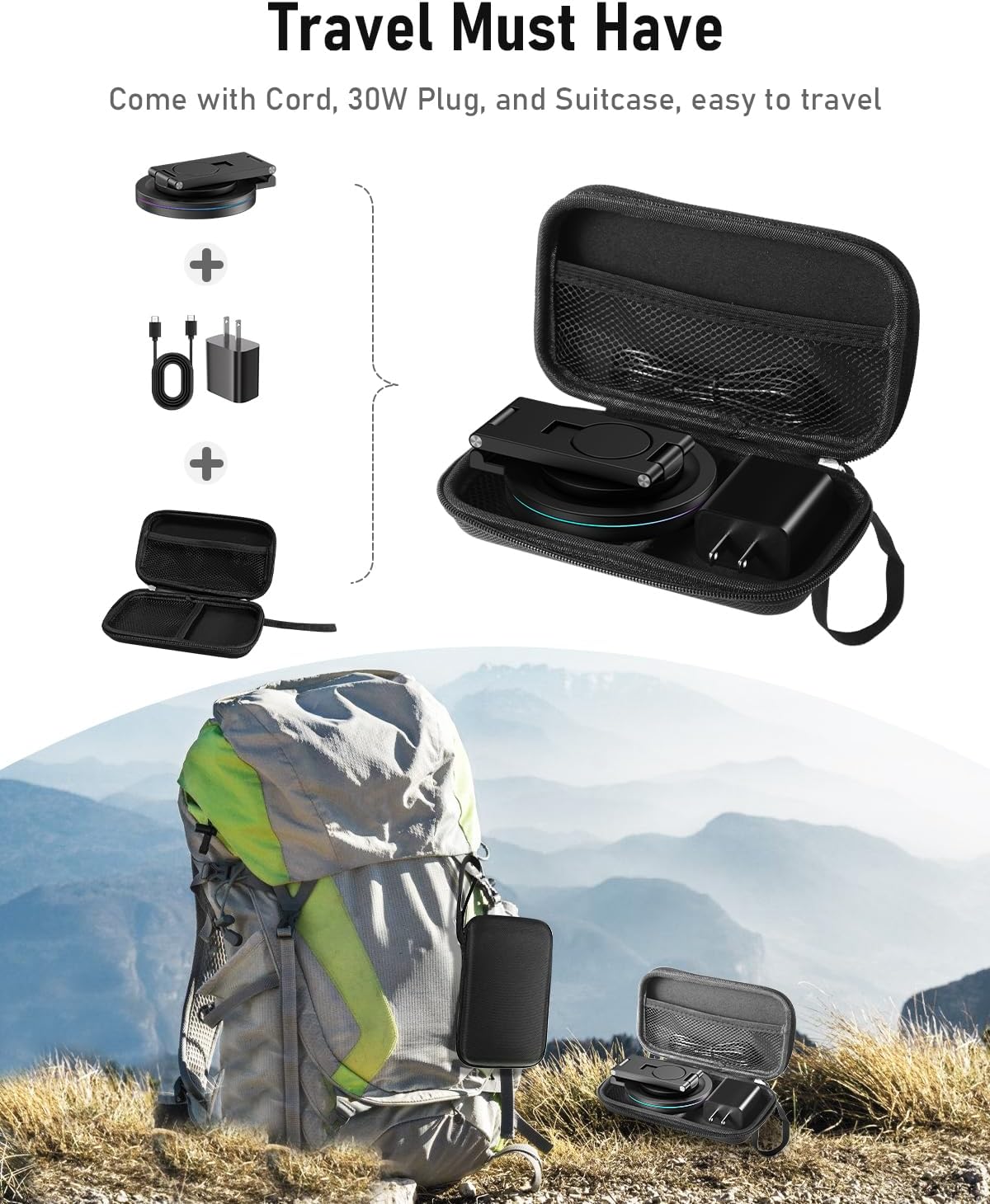 2025 Upgraded Qi2 Foldable 360º Rotatable Zinc Alloy 3 in 1 Magnetic Wireless Charging Station,3-in-1 Qi2 Charger for Apple iPhone 12~16,iWatch,AirPods(30W Adapter & Case Included)(Grey)