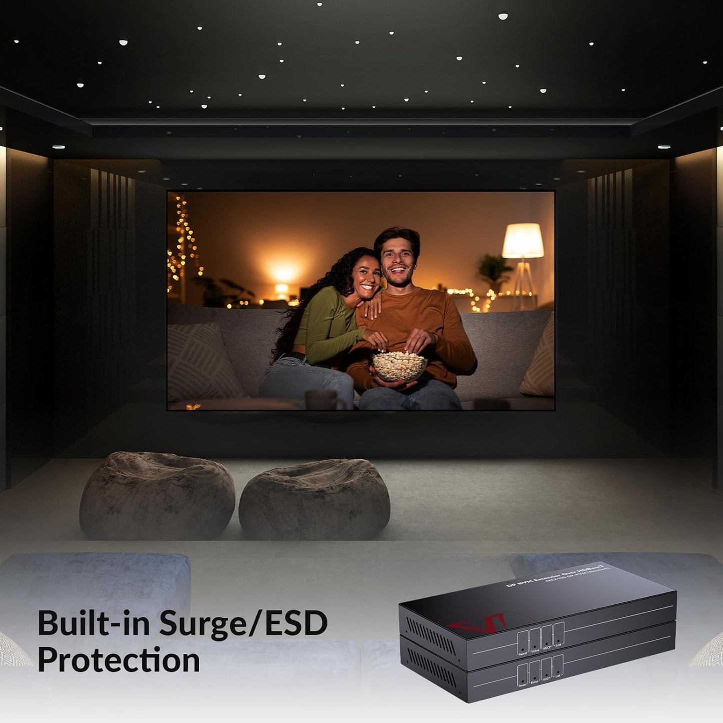 AV Access HDBaseT DisplayPort KVM Extender, Zero Latency, 4k@30Hz/1080P@120Hz, DP 1.2 PoE Extender, 2 USB 2.0 Ports for Keyboard and Mouse, EDID, Over Single Cat5e/6/6a/7 Up to 330ft (4KEX100-DP-KVM)