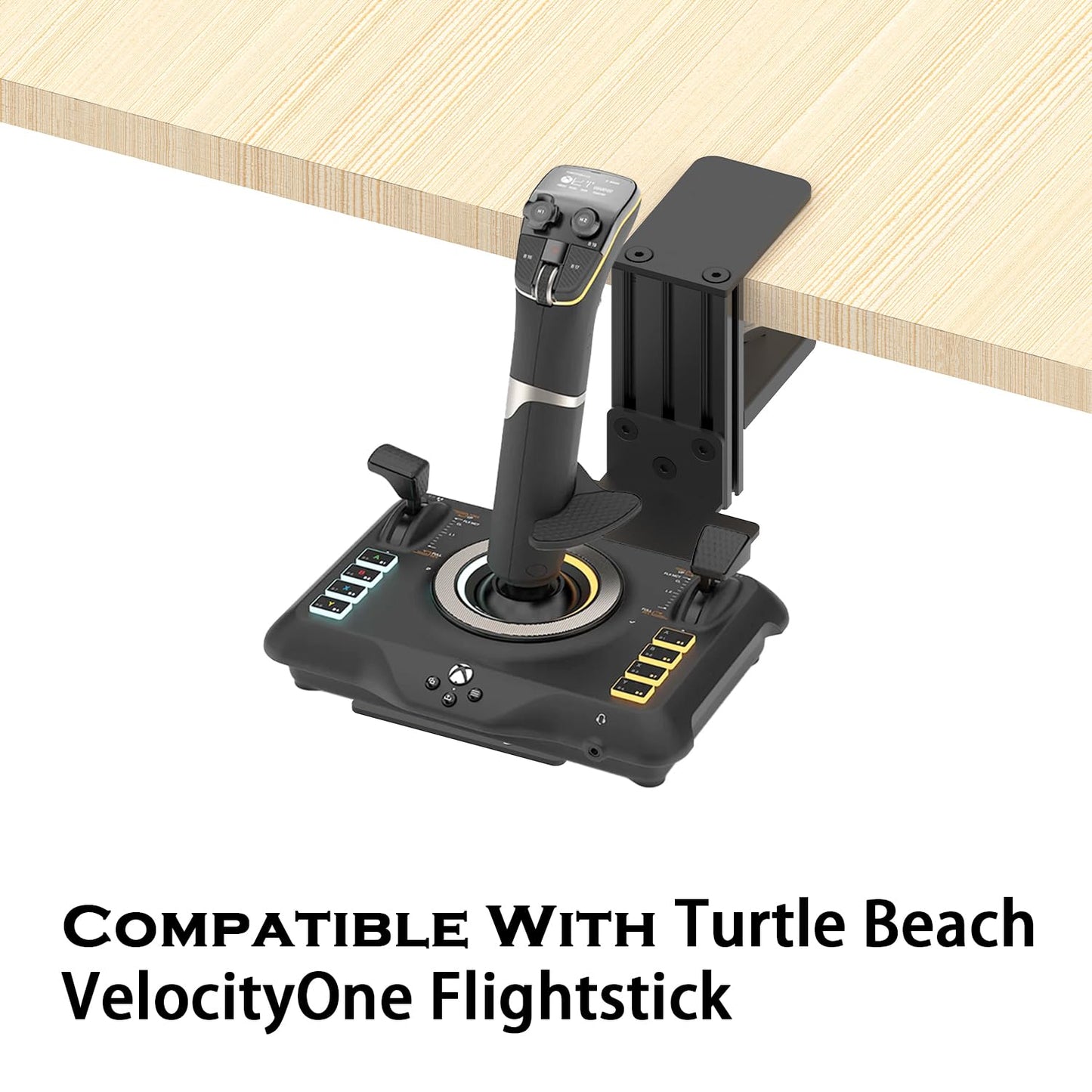 Flight Sim Game Joystick Desk Mount,Hotas Mount - Compatible with Thrustmaster T. Flight Hotas One/4/X,Sol-R2/Sol-R1,SimTask Farmstick,WINWING URSA MINOR Series,G Extreme 3D Pro,Turtle Beach VelocityOne Flightstick and PXN 2113 PRO