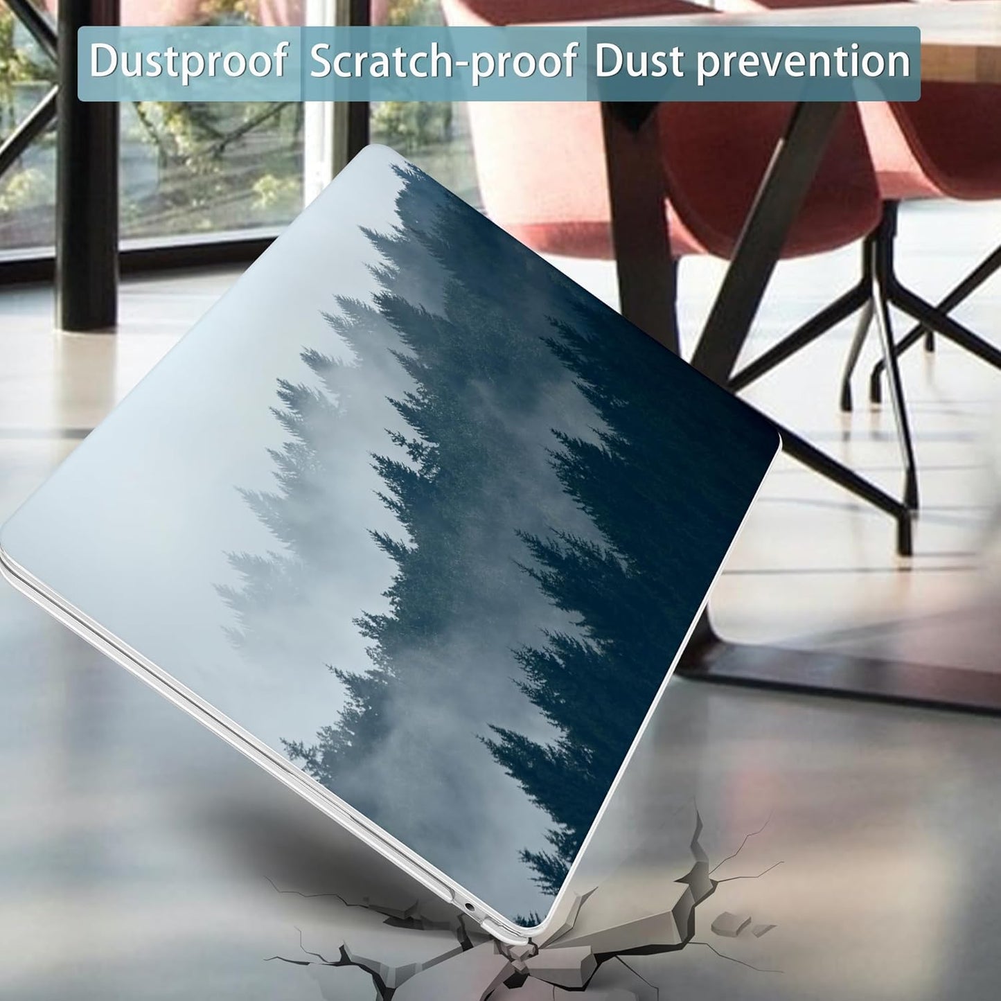 Mektron for 2025 M4 MacBook Air 13.6 Inch A3240 Case Fits 2023 A2681 M2 2024 A3113 M3 Chip with Liquid Retina Display, Printed Plastic Hard Shell Cover for MacBook Air 13.6", Misty Forest C132