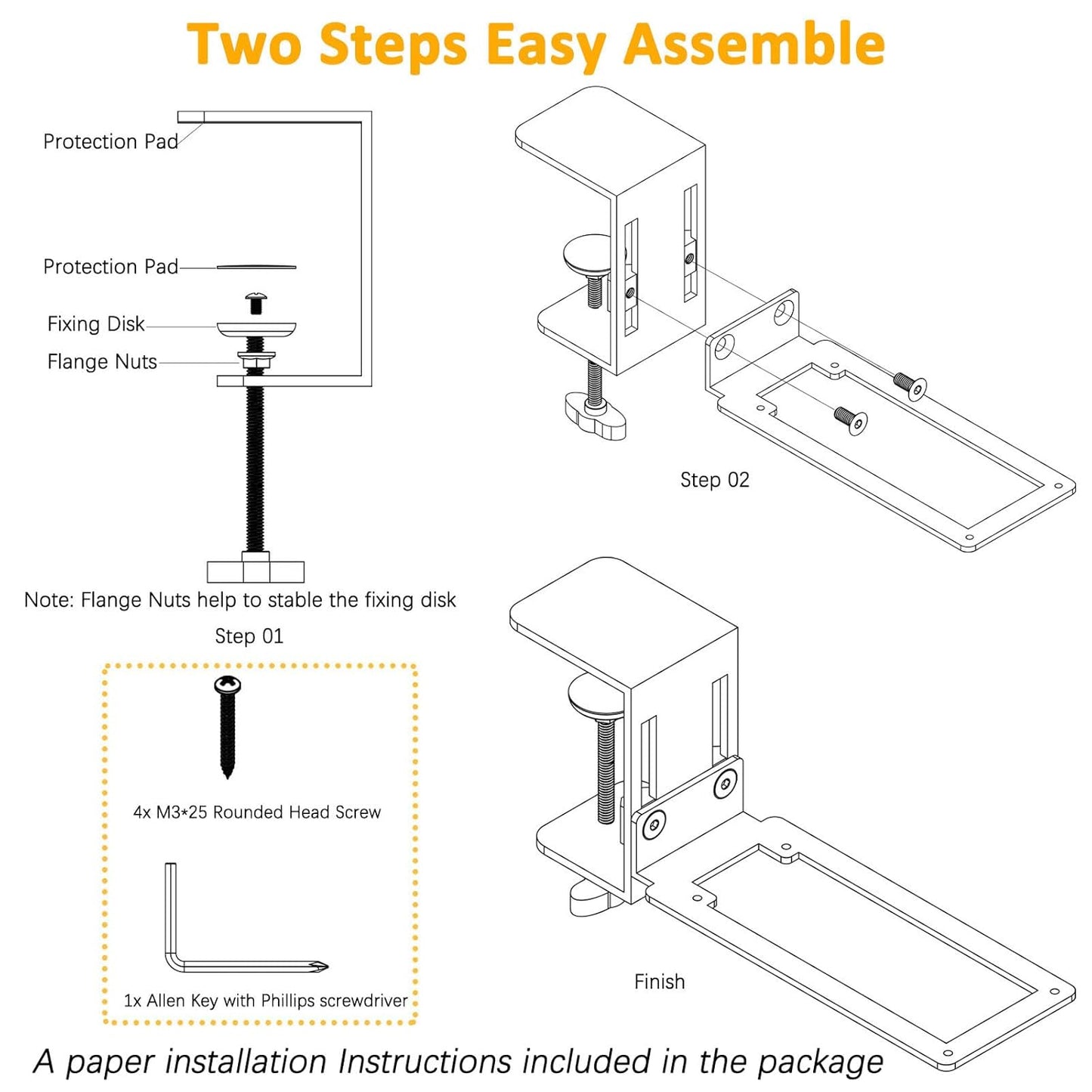HTLAKIKJ Desk Mount for Flight Sim Joystick-Compatible with Logitech G Extreme 3D PRO Joystick Adjustable Fit Different Thickness Desk Enduring C-Clamp Metal Holder