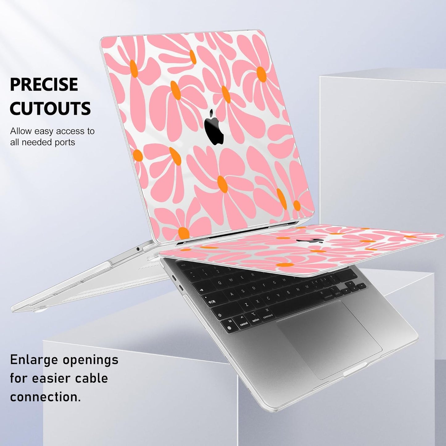 May Chen Case for MacBook Pro 13 inch M2 2023,2022,2021,2020 A2338 M1 A2251 A2289, Plastic Hard Shell Case for MacBook Pro 13" with Touch Bar Fits Touch ID, Groovy Flower