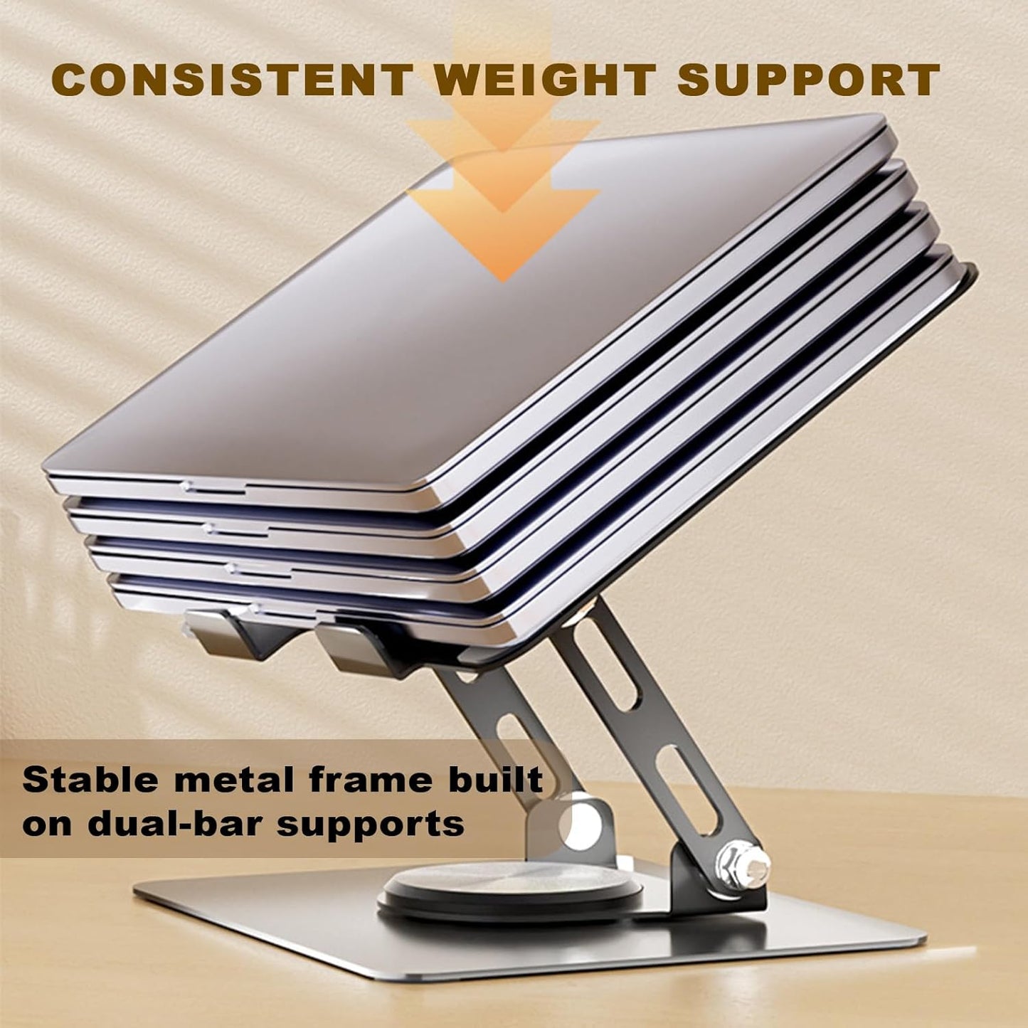 Laptop Pad 360 Rotating Laptop Stand 2 Adjustable Angle and 0-13 inches Tall Adjustable Cooling Pad Fits 10-17.3" laptops Pads